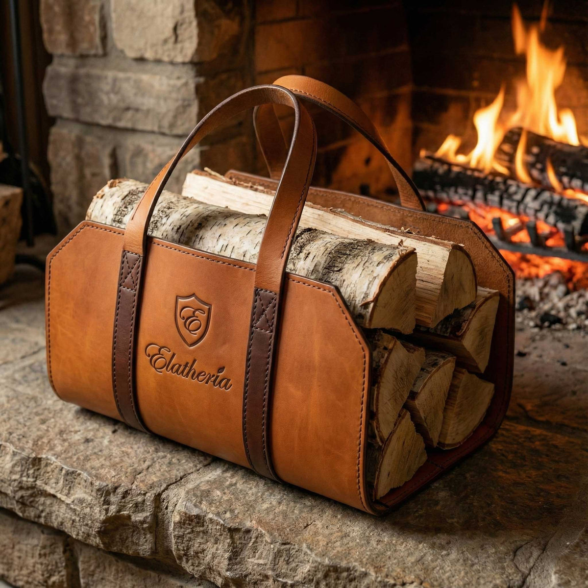 Leather Log Carriers