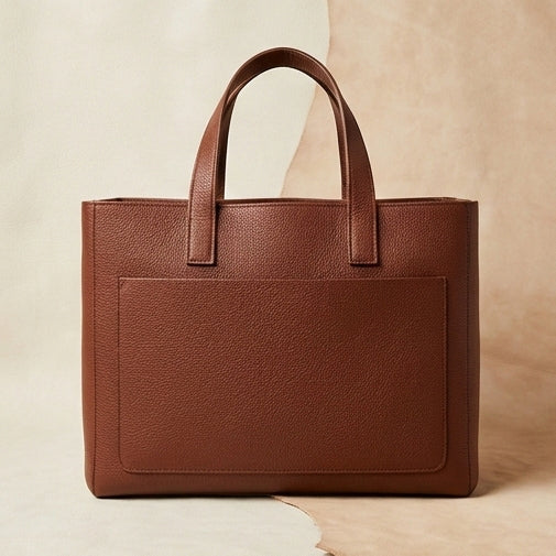 The Hearthstone | Full-Grain Pebbled Leather Luxury Firewood Carrier