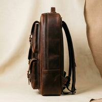 Elatheria Atlas heritage full grain leather rucksack with laptop compartment