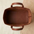 Elatheria Hearthstone pebbled full grain tan leather luxury firewood log carrier