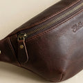 Elatheria Roamer full grain leather belt bag crossbody sling with brass hardware