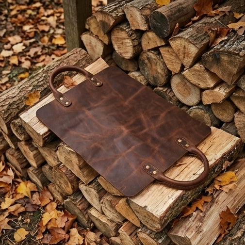 The Hearthside | Leather Log Carrier Tote