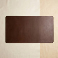 Elatheria Meridian full grain leather executive desk mat, hero angle view