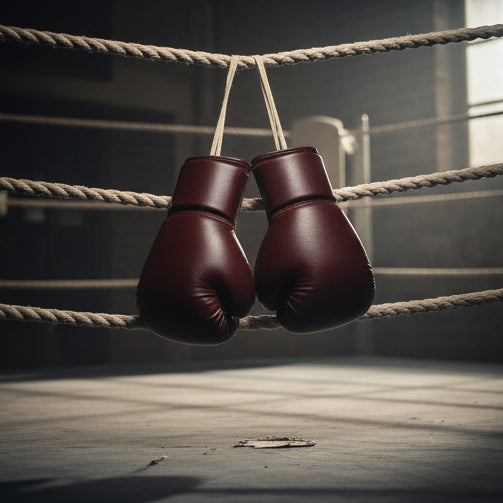 Elatheria Pugilist oxblood full grain leather lace up heritage boxing gloves