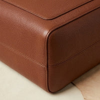 Elatheria Hearthstone pebbled full grain tan leather luxury firewood log carrier