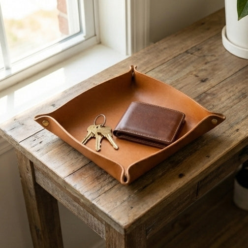 The Valet | Snap-Corner Leather Catch-All Tray