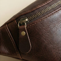 Elatheria Roamer full grain leather belt bag crossbody sling with brass hardware