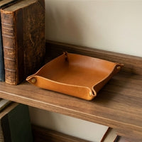 Elatheria Valet snap corner full grain leather catch-all desk tray organizer