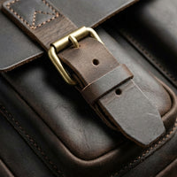 Elatheria Atlas heritage full grain leather rucksack with laptop compartment