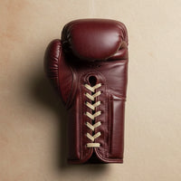 Elatheria Pugilist oxblood full grain leather lace up heritage boxing gloves