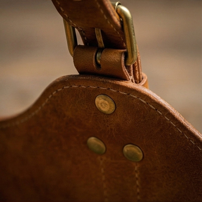 The Hearthside Leather Log Carrier with Firewood