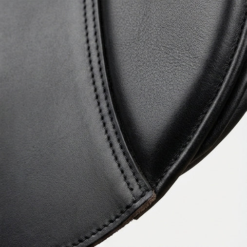Elatheria Grand Prix premium full grain black leather dressage saddle elite riders