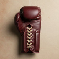 Elatheria Pugilist oxblood full grain leather lace up heritage boxing gloves