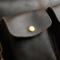 Elatheria Atlas heritage full grain leather rucksack with laptop compartment