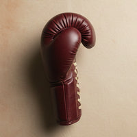 Elatheria Pugilist oxblood full grain leather lace up heritage boxing gloves