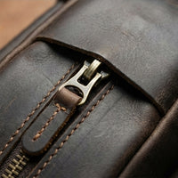 Elatheria Atlas heritage full grain leather rucksack with laptop compartment