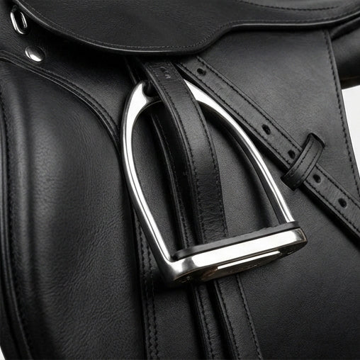 Elatheria Grand Prix premium full grain black leather dressage saddle elite riders
