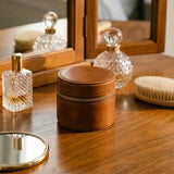 The Heirloom | Cylindrical Leather Travel Jewelry Case