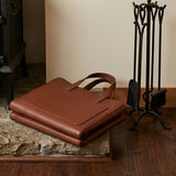 The Hearthstone | Full-Grain Pebbled Leather Luxury Firewood Carrier