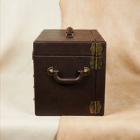 Elatheria Treasure pebbled leather antique jewelry trunk chest velvet lined multi tier