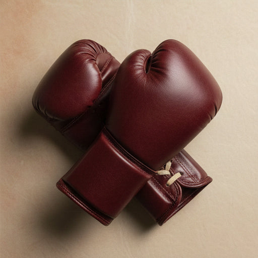 Elatheria Pugilist oxblood full grain leather lace up heritage boxing gloves