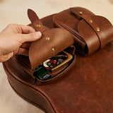 Elatheria Troubadour premium chestnut full grain leather acoustic guitar hard case
