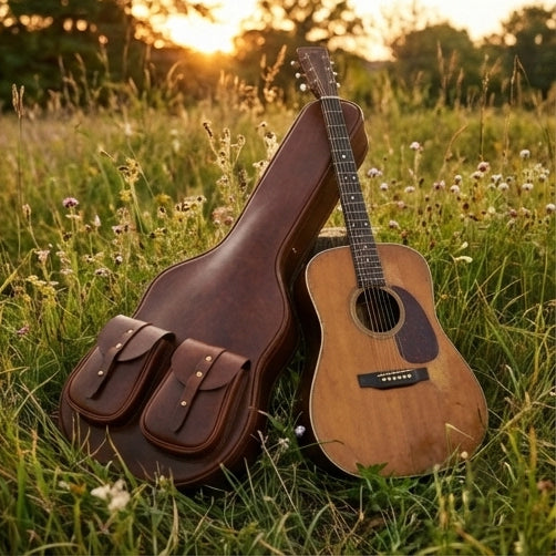 The Troubadour | Premium Full-Grain Leather Acoustic Guitar Hard Case
