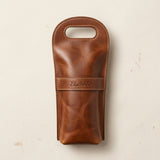 Elatheria Vintner handcrafted full grain leather single wine bottle carrier tote