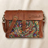 The Royal Paisley — Bestickte Messenger Bag aus Pull-Up-Leder, Personalisiertes Geschenk