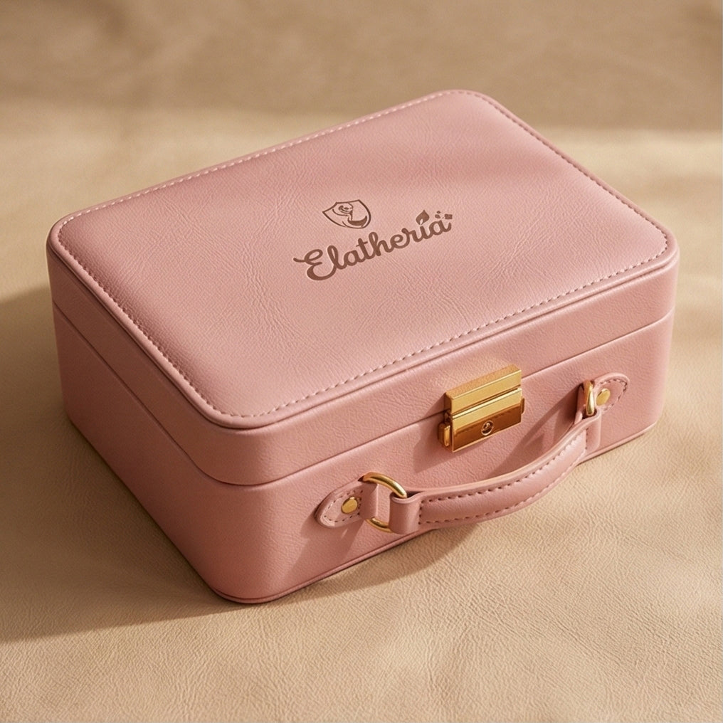 The Keepsake Pink Leather Memory Box Open