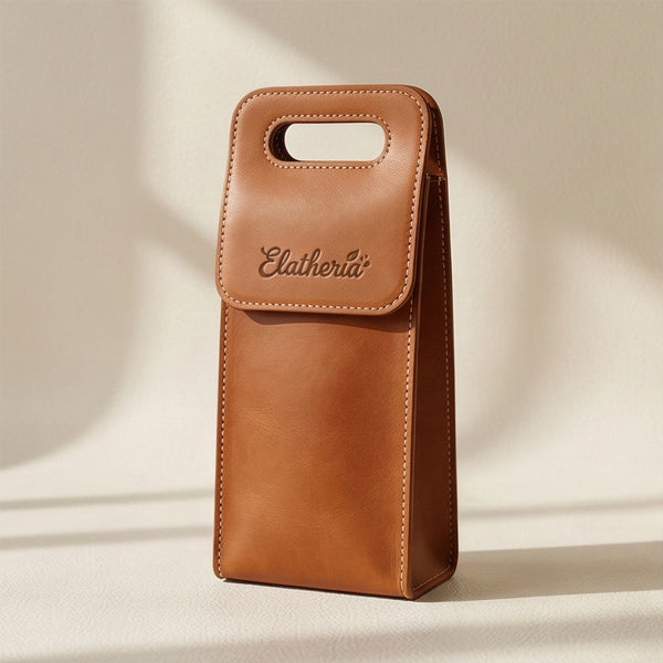 The Vintner 2.0 Leather Wine Tote with Bottle