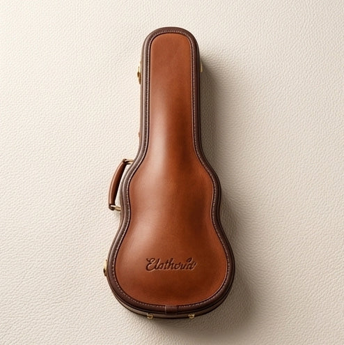 Elatheria Virtuoso full grain leather 4/4 violin hard case with velvet interior