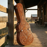 The Outlaw | Hand-Tooled Western Leather Acoustic Guitar Case