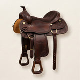 The Mustang Hand Tooled Western Leather Saddle Side View