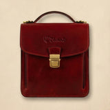 The Scribe Vertical Leather Crossbody Mini Briefcase
