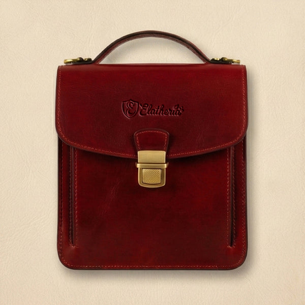 The Scribe Vertical Leather Crossbody Mini Briefcase
