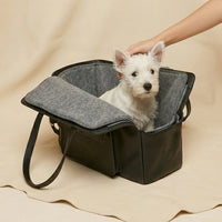 Elatheria Companion premium full grain leather luxury pet carrier small dog cat