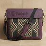 The Mosaic — Regal Plum Geometric Embroidered Leather Satchel