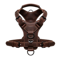 The Patrol | Leather Working Dog Harness with Top Handle & ID-Tag Loop