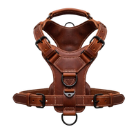 The Patrol | Leather Working Dog Harness with Top Handle & ID-Tag Loop