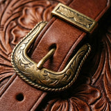 Elatheria Outlaw hand tooled western full grain leather acoustic guitar hard case
