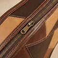 Troubadour Mosaic leather gig bag carry handle detail, gift for musician or gift for guitarist