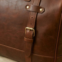 The Voyager heritage duffle bag — interior pockets and suede lining detail