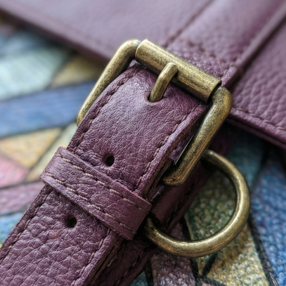 The Mosaic Geometric Leather Satchel in Tan