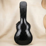 Elatheria Maestro exotic alligator embossed leather guitar hard case gold hardware