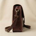 Elatheria Artisan paisley embroidered full grain leather messenger crossbody bag