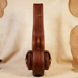 Elatheria Troubadour premium chestnut full grain leather acoustic guitar hard case