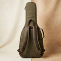 Troubadour gig bag side profile with mesh-faced backpack straps, customisation available for engraving
