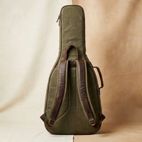 Troubadour gig bag side profile with mesh-faced backpack straps, customisation available for engraving