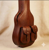 Elatheria Troubadour premium chestnut full grain leather acoustic guitar hard case